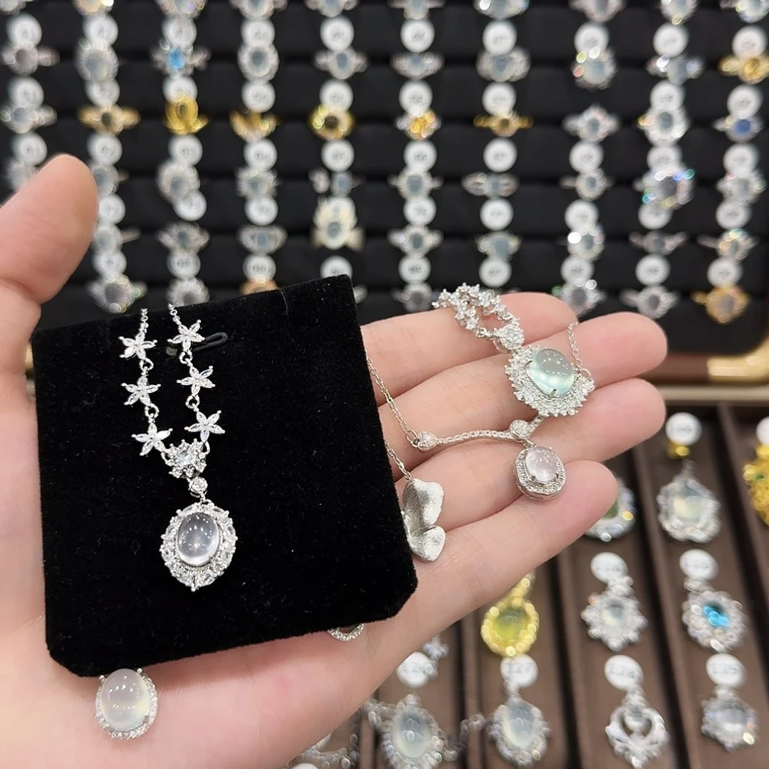 托帕石颈饰银S925镶嵌是****y