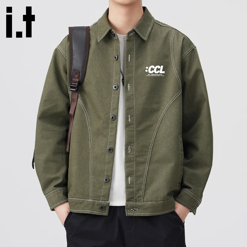 i.t:CHOCOOLATE宽松长袖夹克男款秋冬新款日系百搭设计感休闲外套