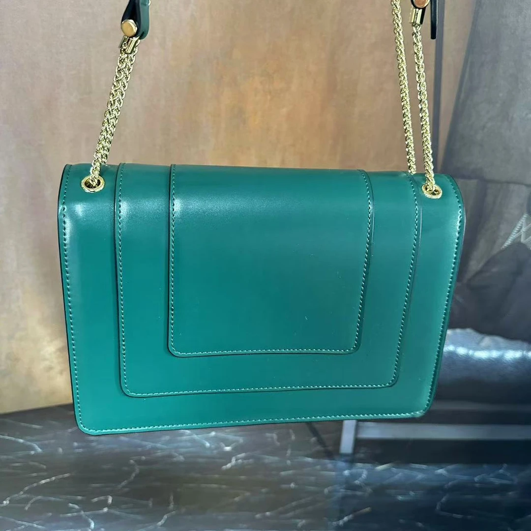 LQ-WITH-QUEEN真皮女包方块绿色-大号0267