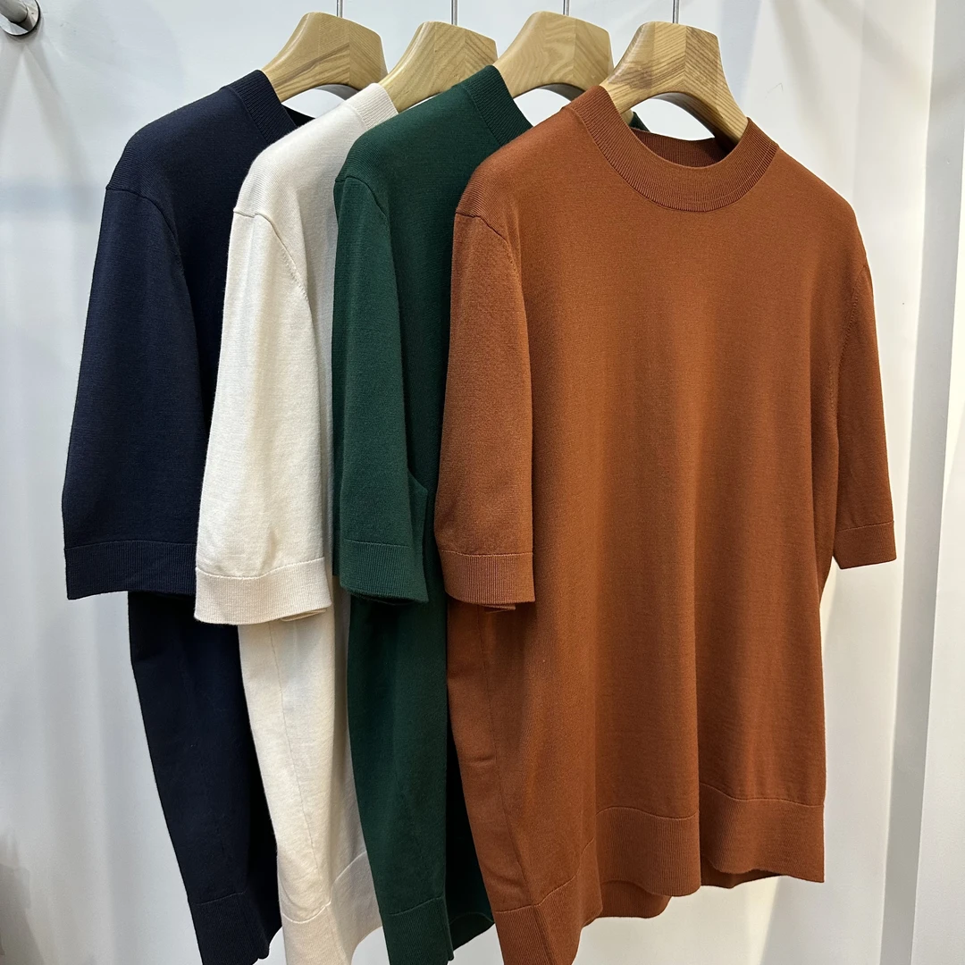 SANFOTO早春单穿打底百搭短袖羊毛衫126