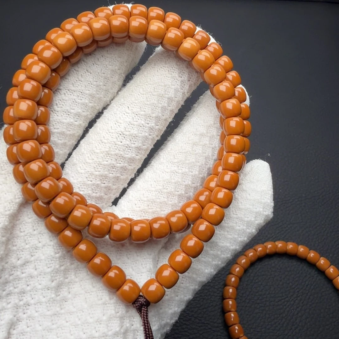 冲***怒橄榄核手串老挝橄榄核核尖全无白长串6.6mm