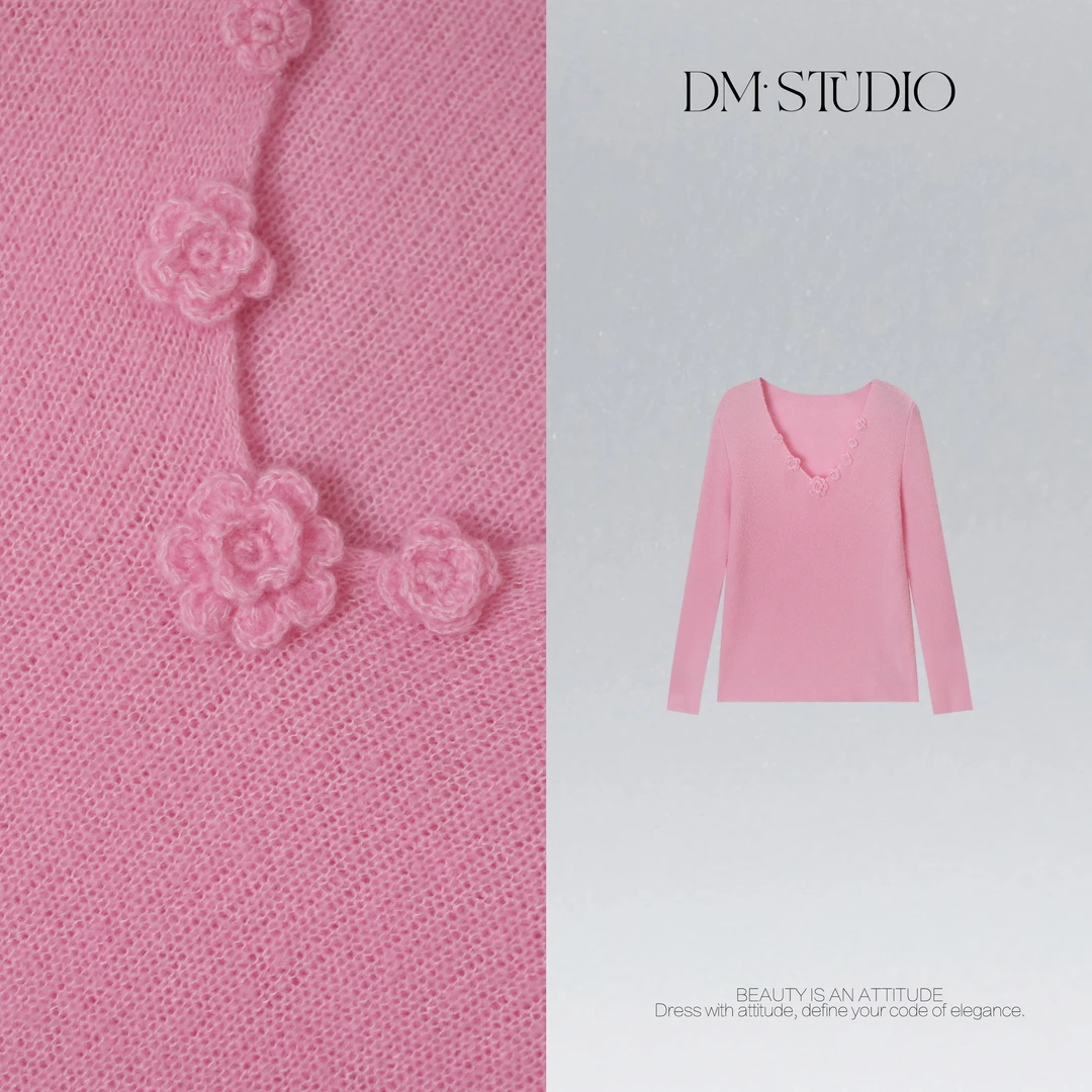 DEDM•STUDIO/早秋百搭气质减龄羊毛针织衫上衣2509ZZS/MM25607