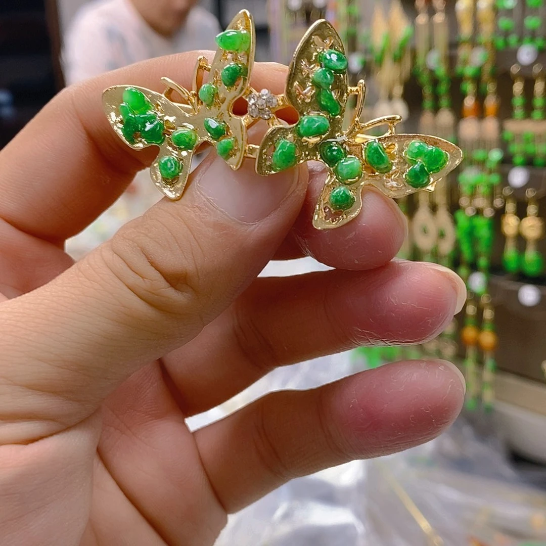 翡翠合金耳饰翡翠