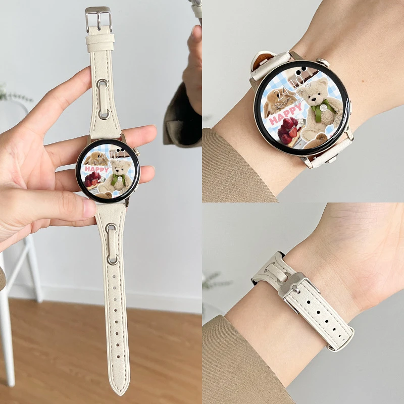 适用华为gt3watch4/3pro小米S4/Color表带新款真皮女款智能手表带