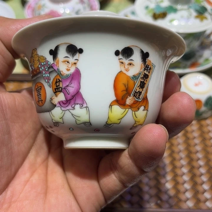 纯手绘精品盖碗杯