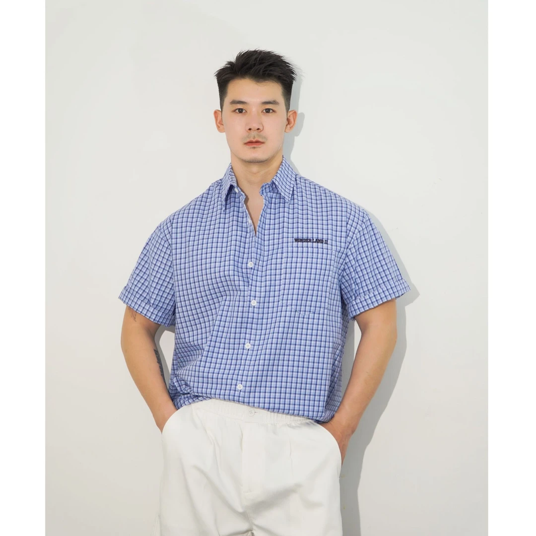 Adresscode小清新格子短袖衬衫/凉感休闲款格子短袖衬衫TH-2559