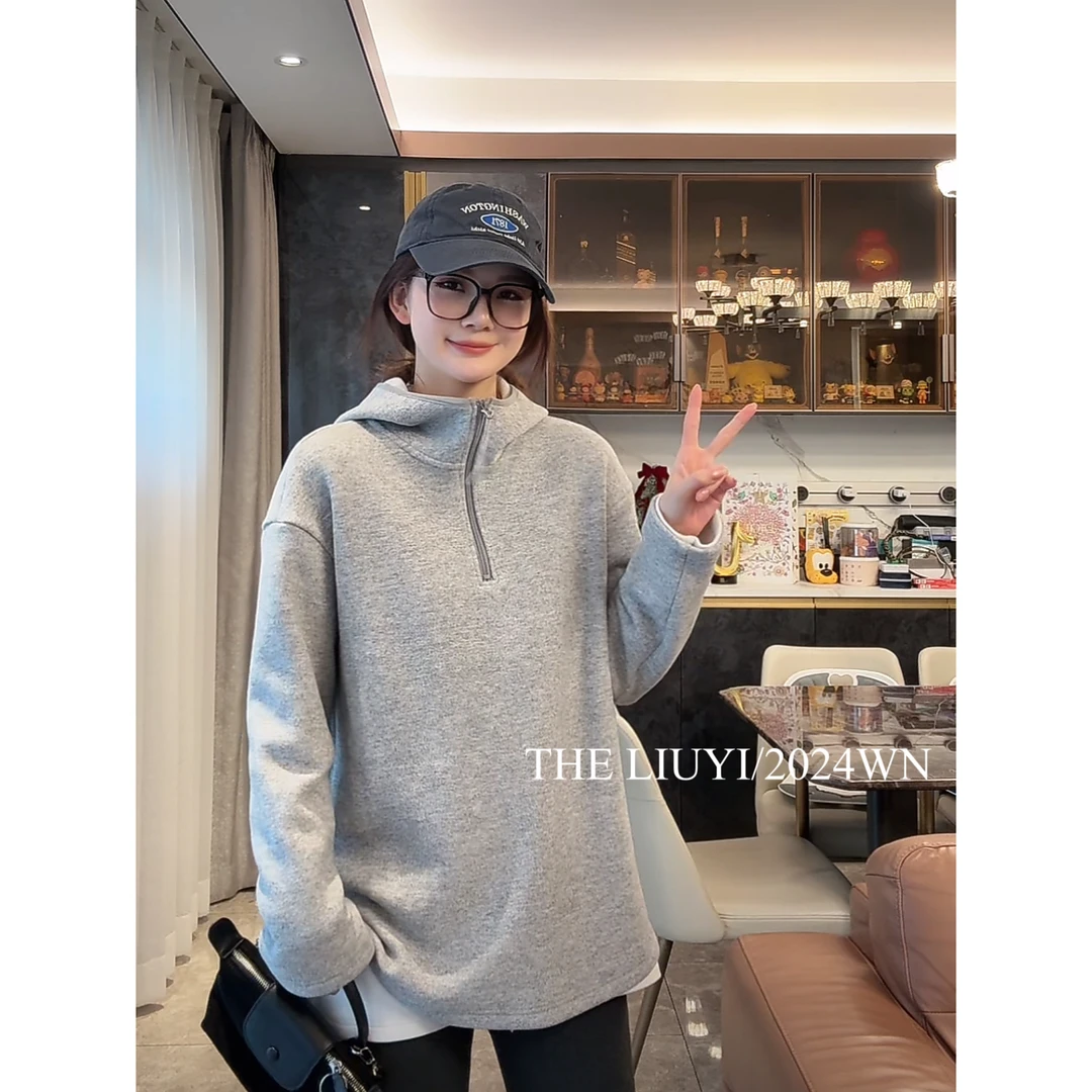 【LIUYI】冬季加厚百搭连帽卫衣412083
