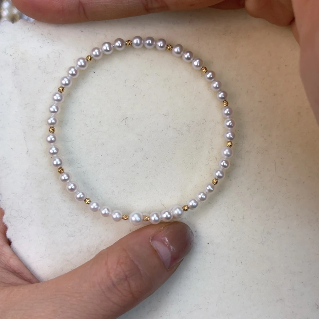 淡水珍珠手镯18K金镶嵌D****H