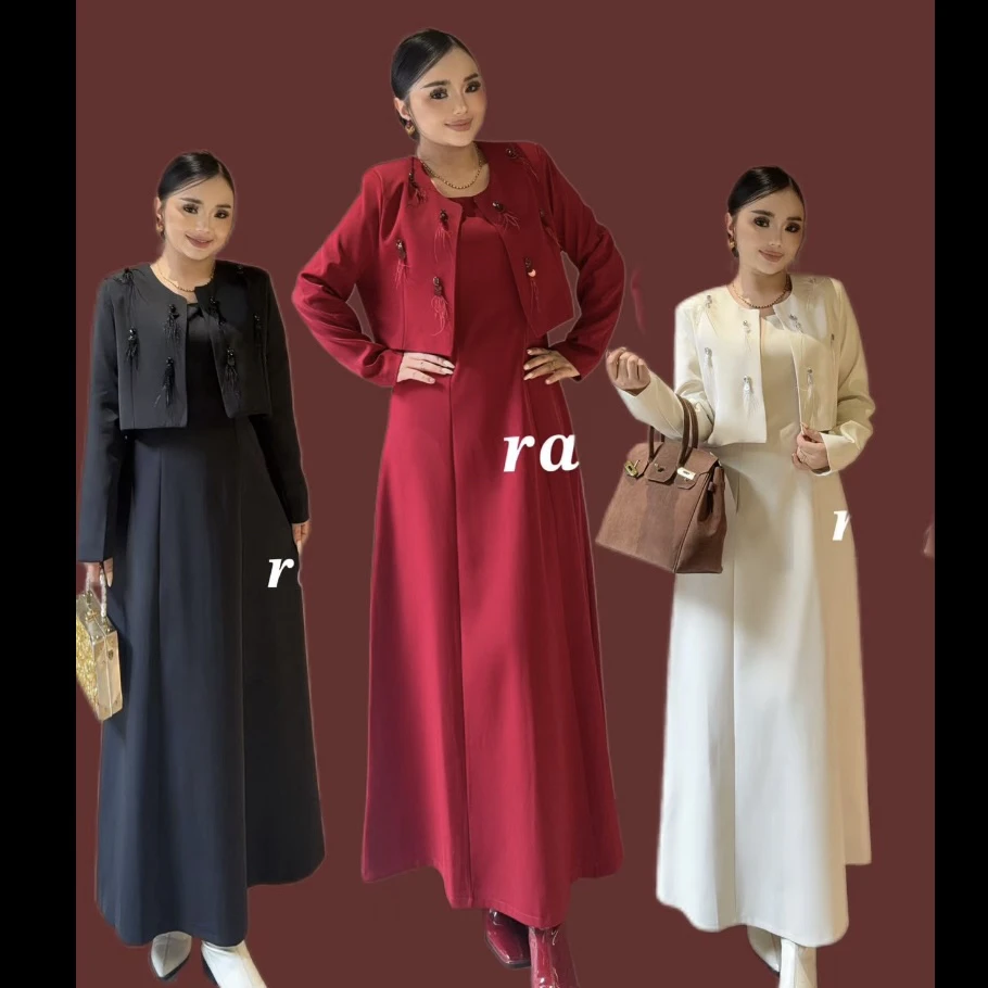 Rayhon手工钉珠重工名媛气质西装小外套搭配裙子