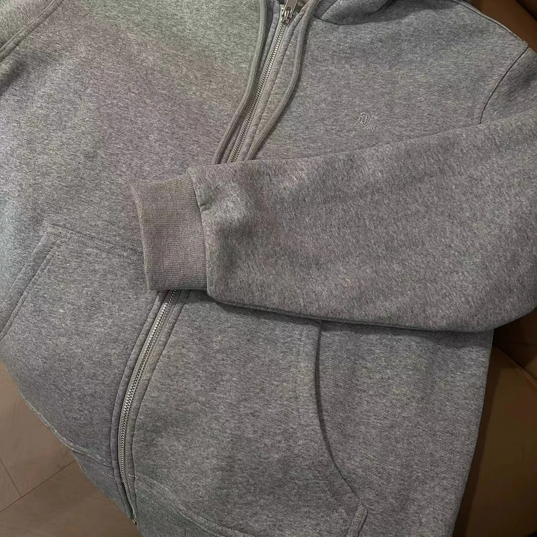 Millonthe【战马卫衣】24s加绒男女同款420g格纹刺绣卫衣DATING