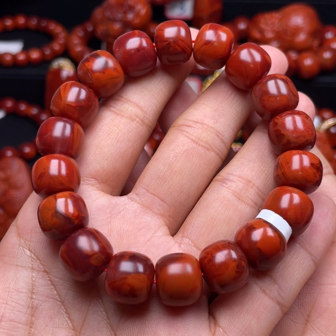 南红玛瑙珠宝奇石未镶嵌单圈13mm