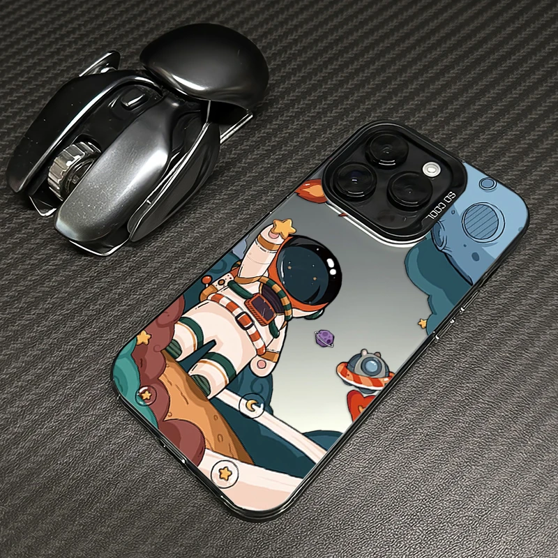 涂鸦宇航员苹果16pro手机壳iphone15/14promax磨砂13高级感12适用