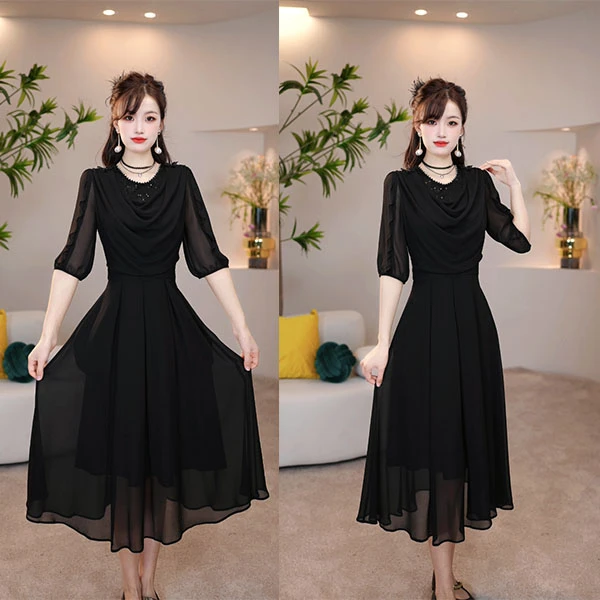 春季新款洋气遮肉显瘦轻奢高级显气质优雅时尚大方女装连衣裙