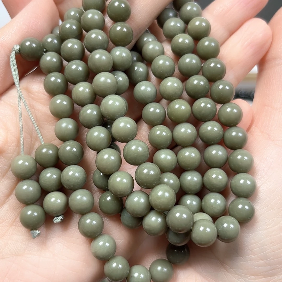 和田玉未镶嵌手串卡8圆珠108+6