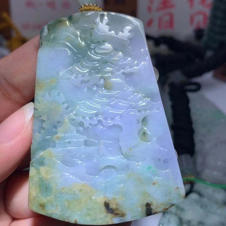 翡翠未镶嵌颈饰保真天然A货翡翠
