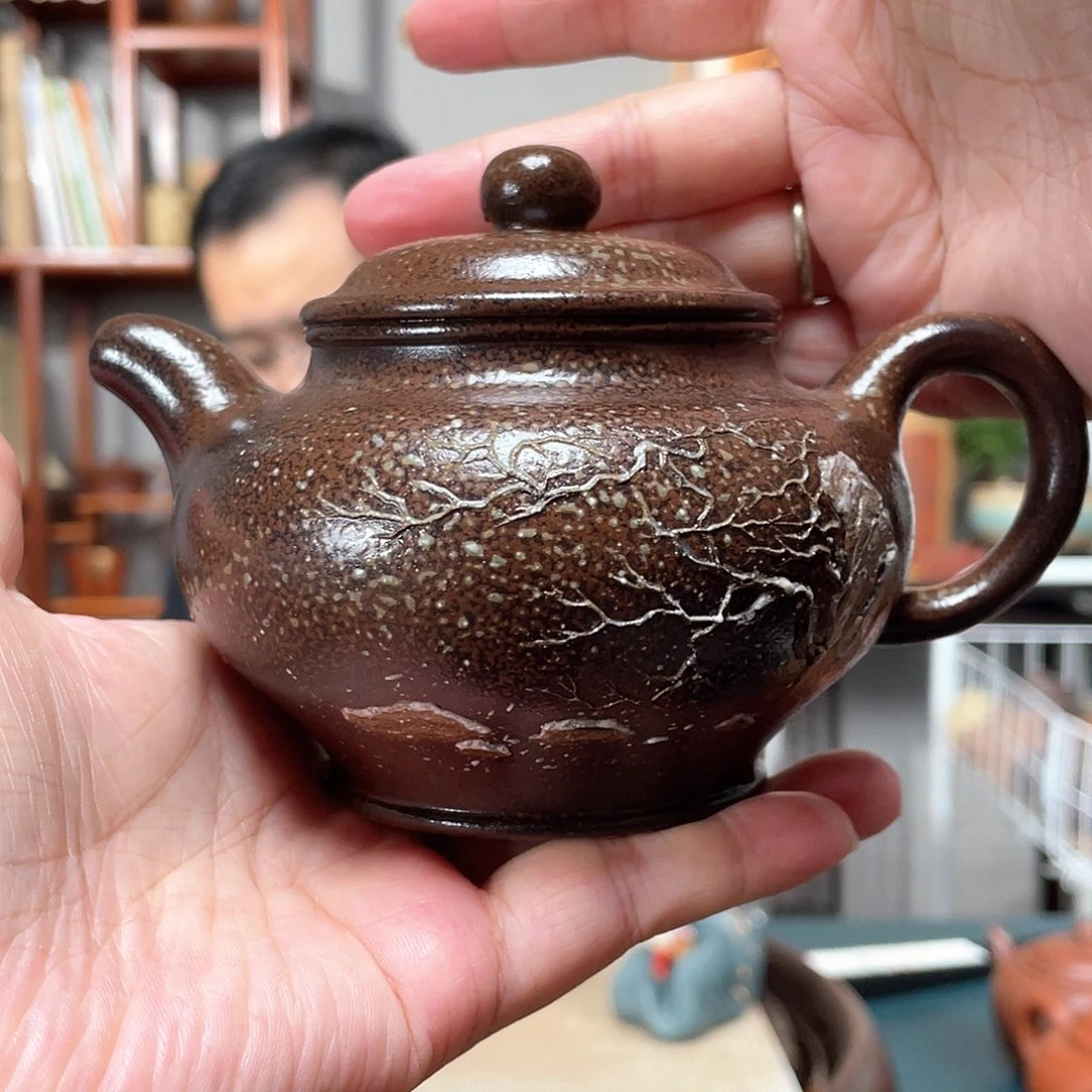 茶壶紫泥古龙窑柴烧掇只