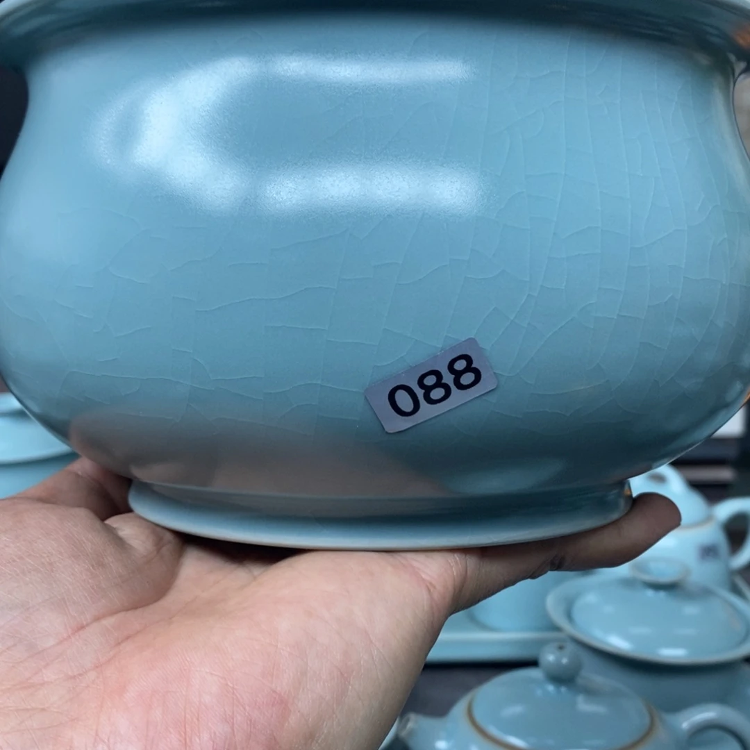 摆件罗*米抱朴汝瓷仿古微瑕