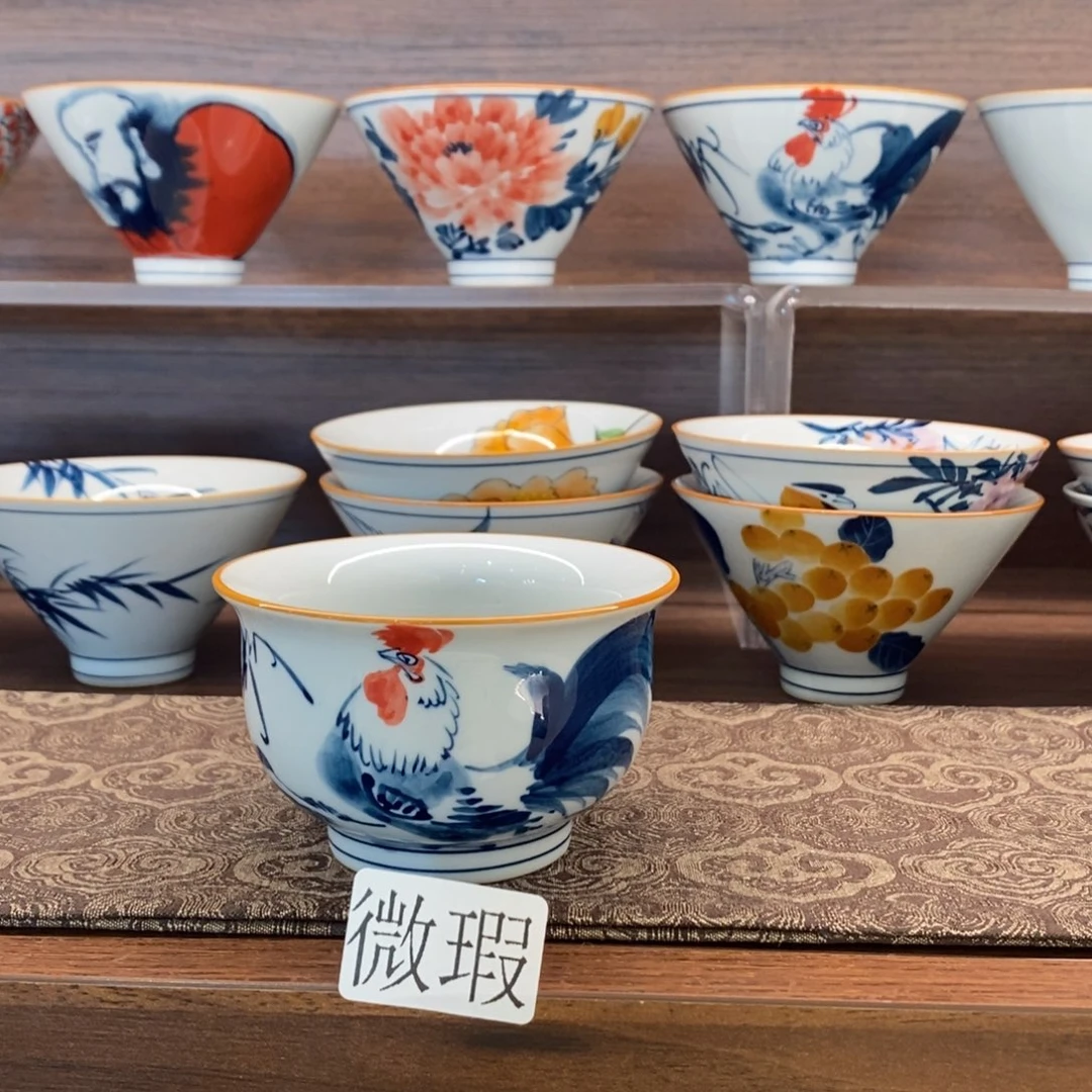 釉下彩老陶泥手工绘制