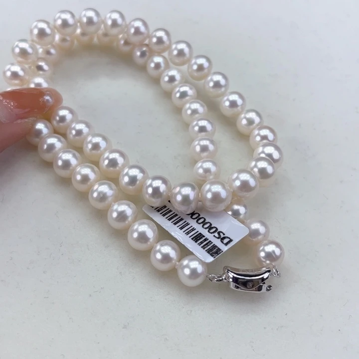 淡水珍珠颈饰银S925镶嵌8➕极光炫彩