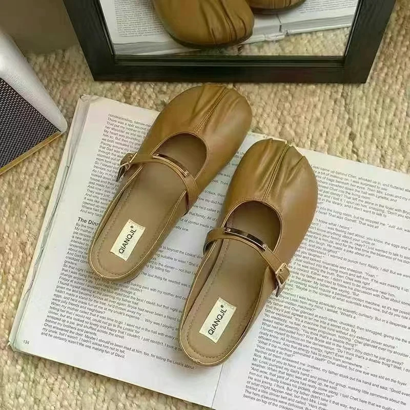 女夏季外穿新款平底一脚蹬半托单鞋软底法式凉拖鞋Z718