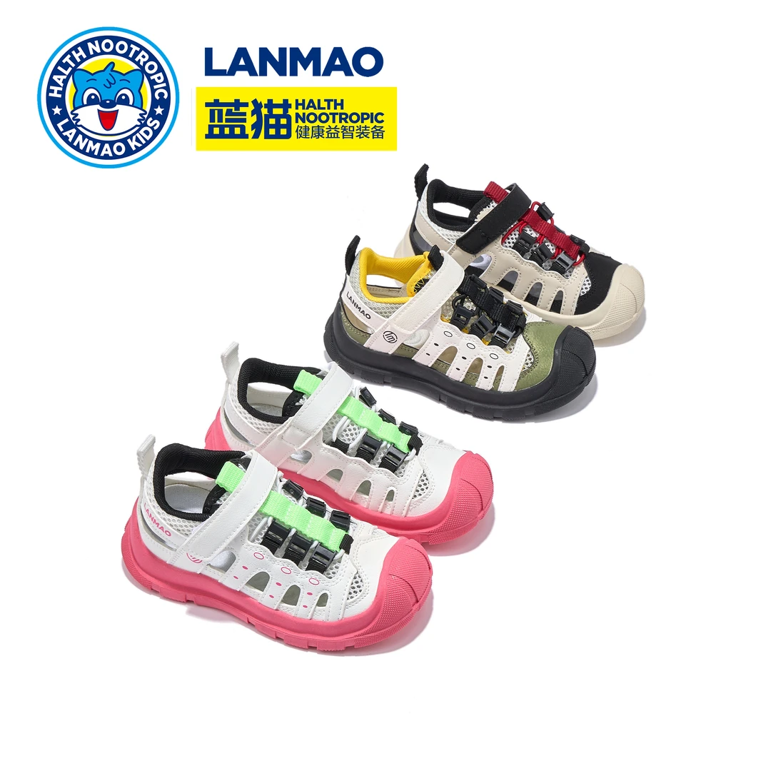 【框子鞋】蓝猫童鞋夏季包头沙滩软底防滑镂空舒适运动凉鞋2501011