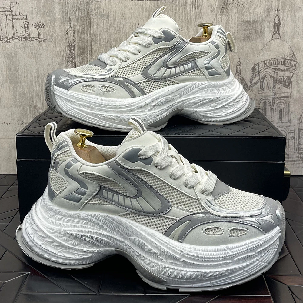 做旧擦色厚底软底发泡底轻质时尚新款老爹鞋韩版爆款透气内增高鞋