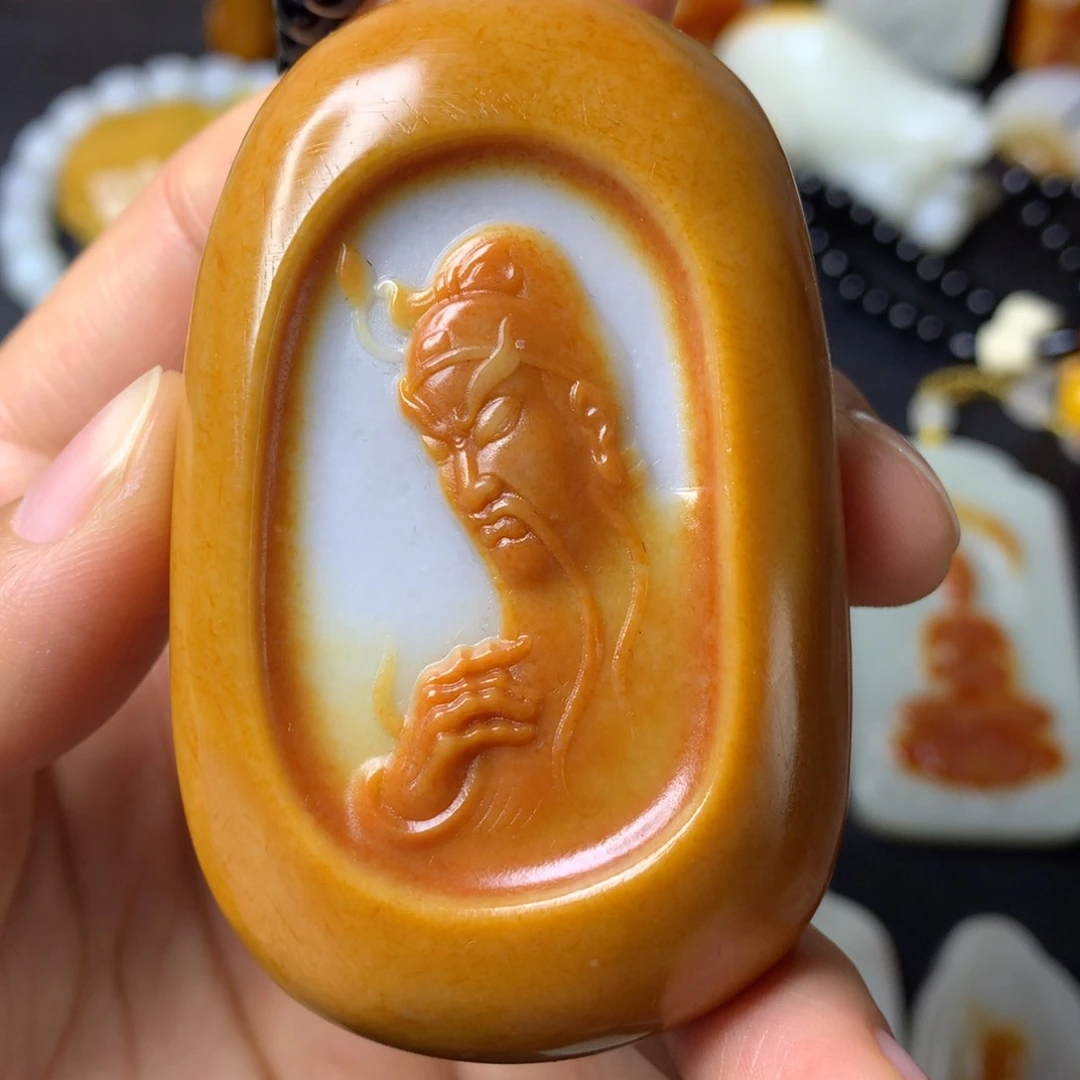 和田玉颈饰未镶嵌停***心