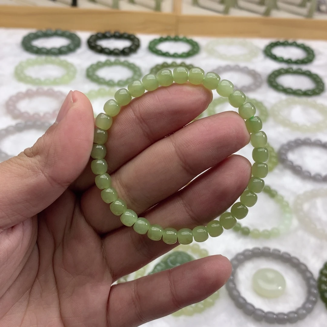 和田玉未镶嵌手串（直切晴水6）