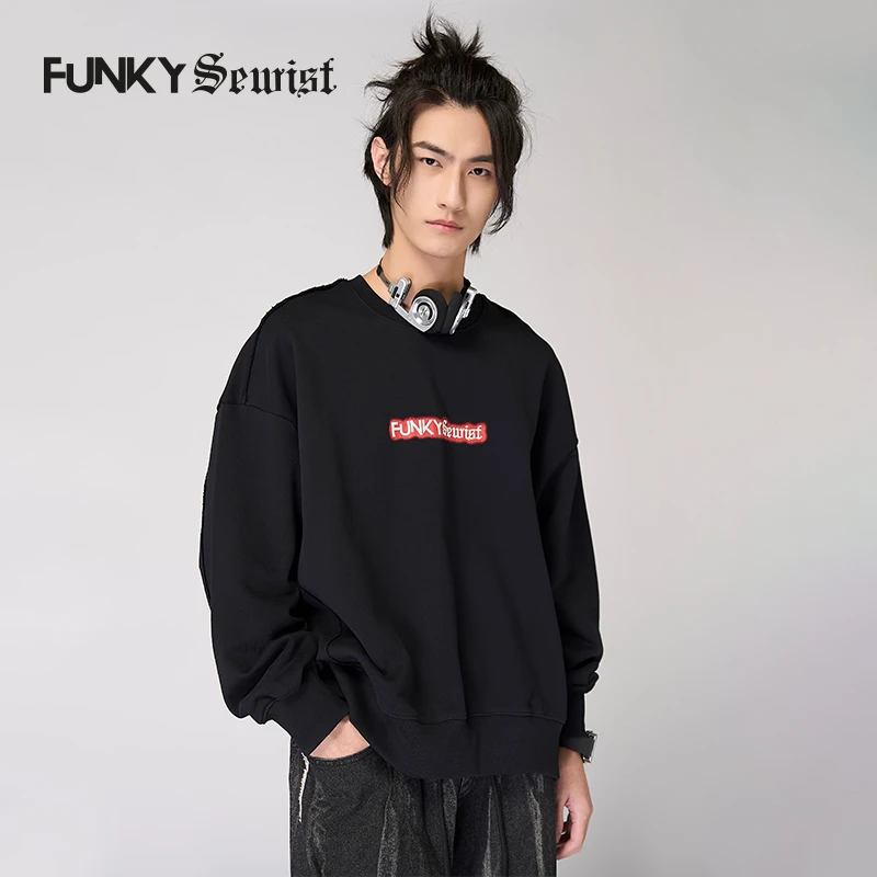 FUNKY SEWIST韩国潮牌男女同款卫衣休闲宽松长袖t恤纯棉圆领上衣