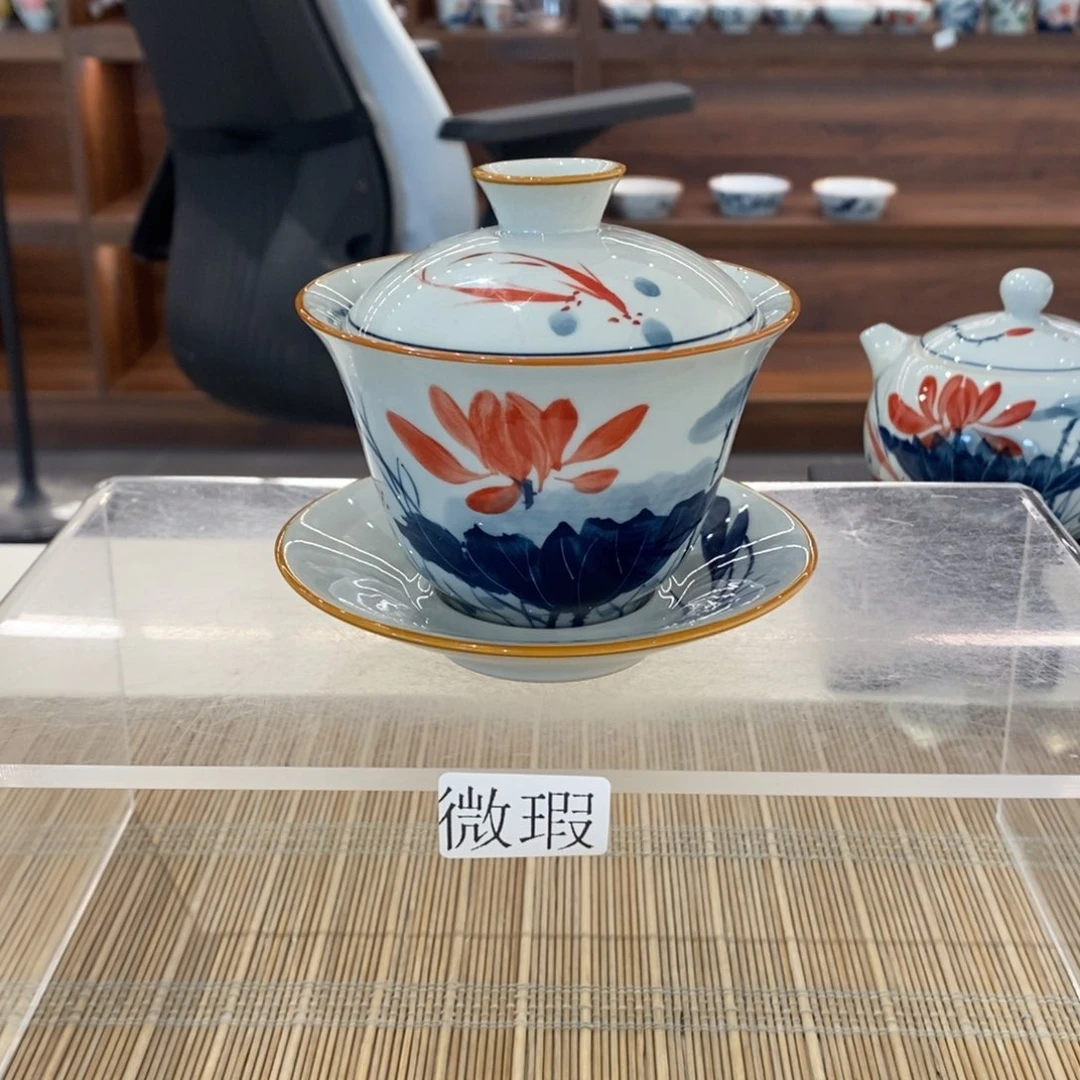 釉下彩老陶泥手工绘制