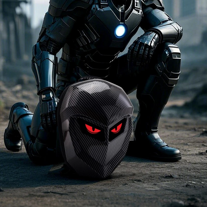 钢铁侠骑行背包摩托车背包LED机车包双肩包男女全盔骑士头盔包