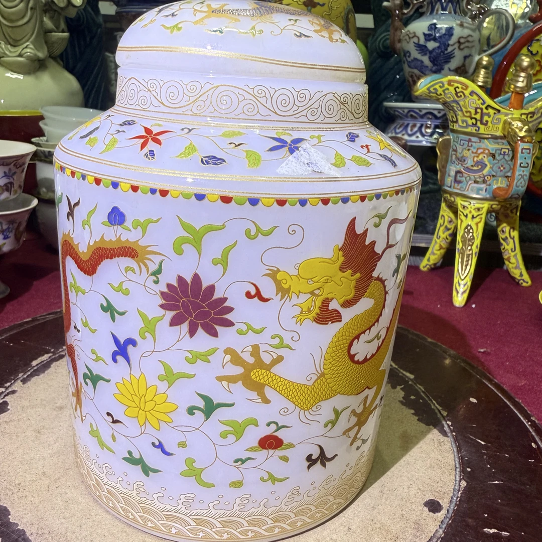 茶叶罐薄胎手绘满绘