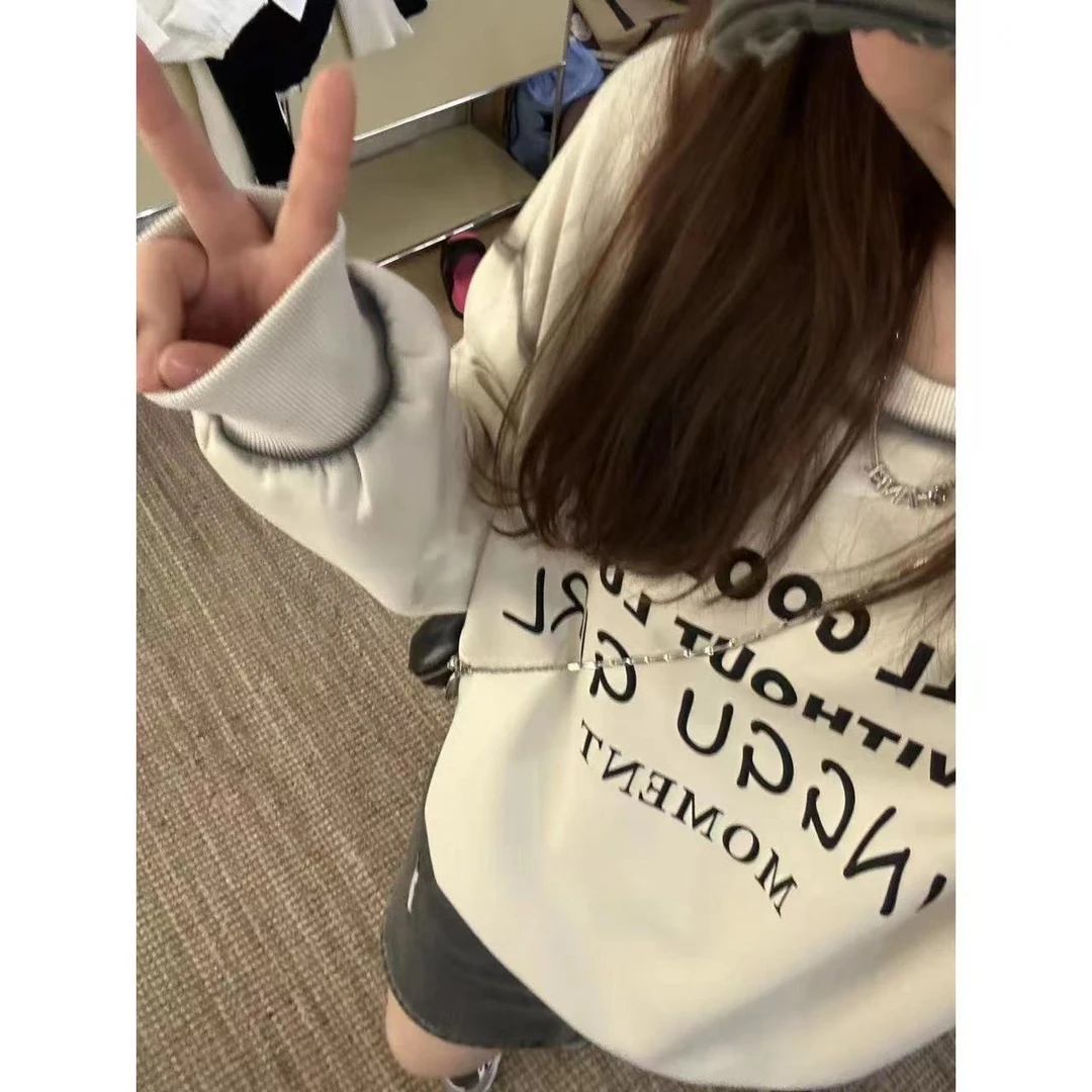 【喷洗计划】美式复古扎染字母长袖T恤卫衣