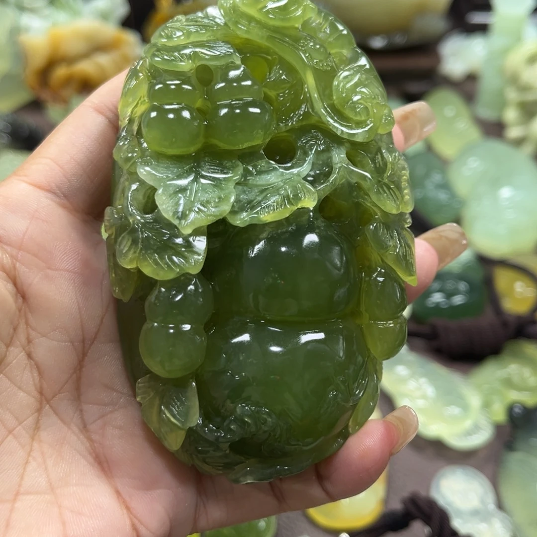 P***生蛇纹石玉未镶嵌手把件手把件