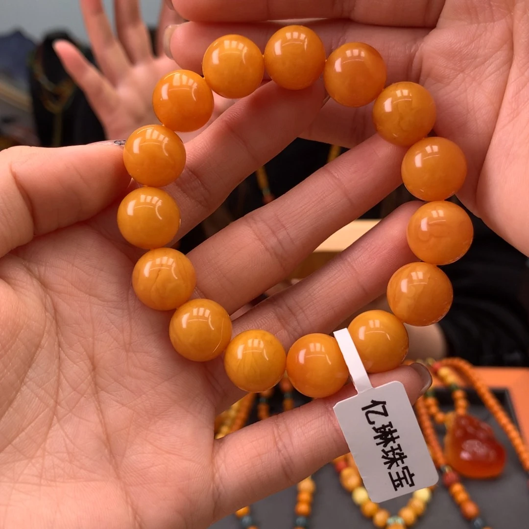 蜜蜡手串未镶嵌天然