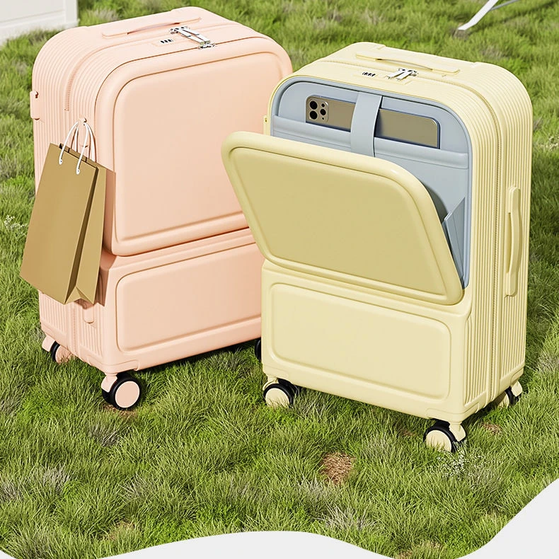行李箱女前开口新款学生旅行密码箱超轻耐用大容量行李拉杆箱