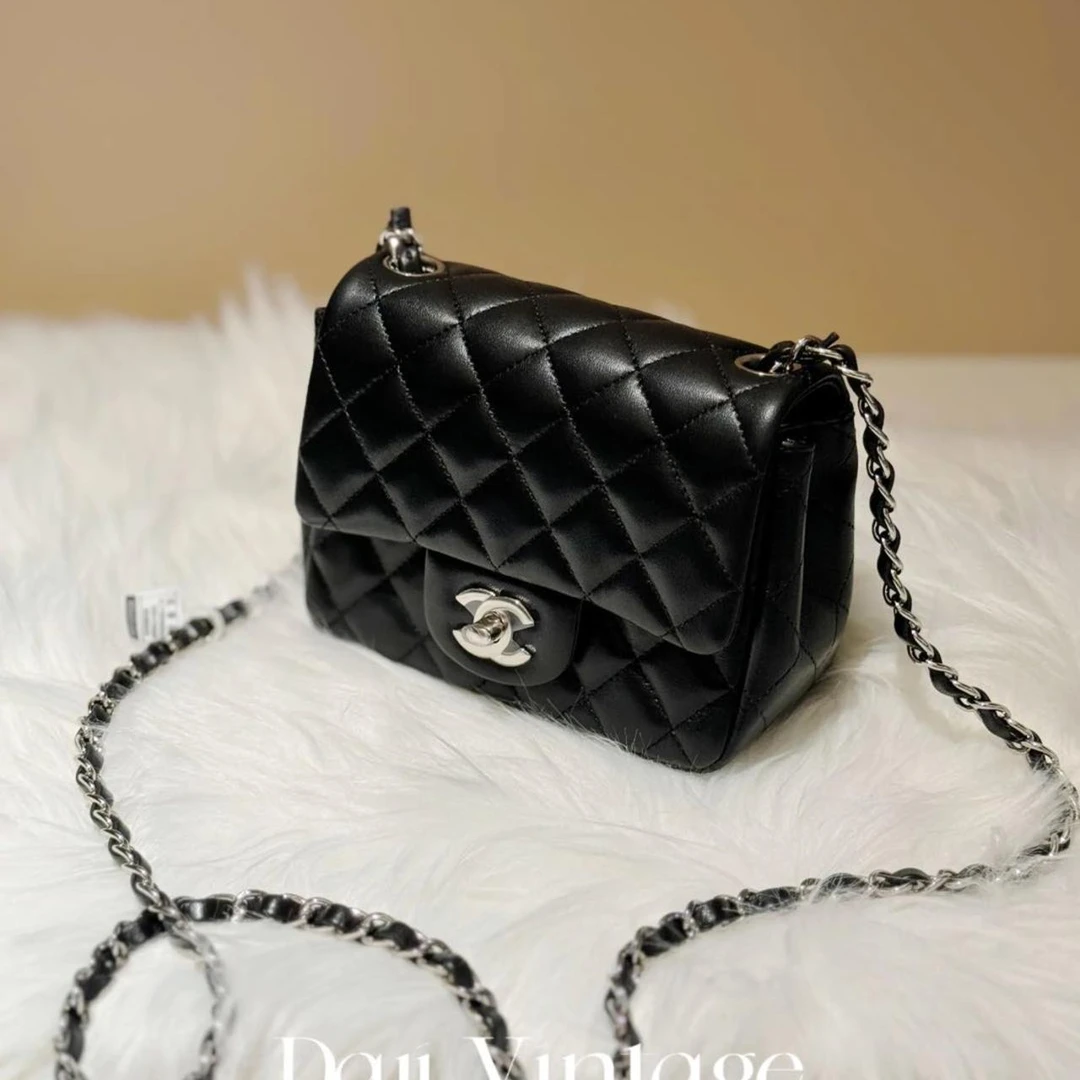 99新 Chanel/香奈儿 大吉中古/Chanel香奈儿黑银方胖子斜挎