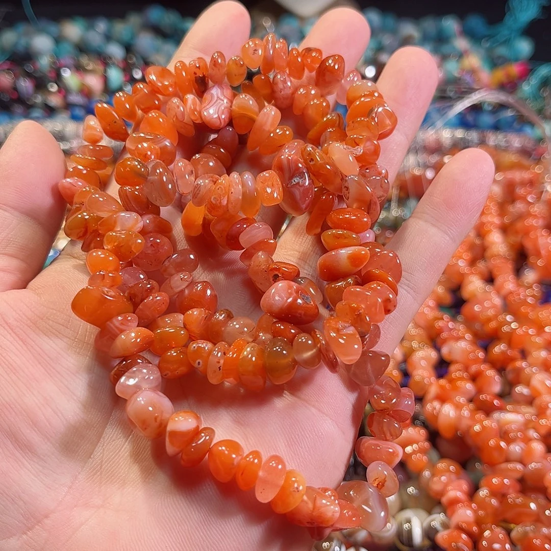 玛瑙/玉髓合金珠宝半成品满肉南红一条4圈