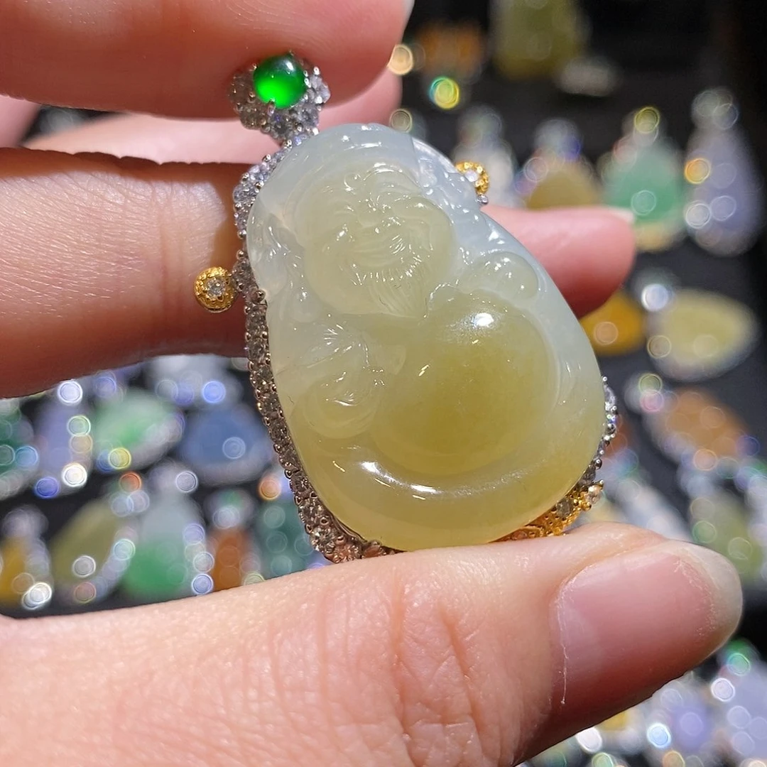 颈饰银S925镶嵌翡翠天然翡翠