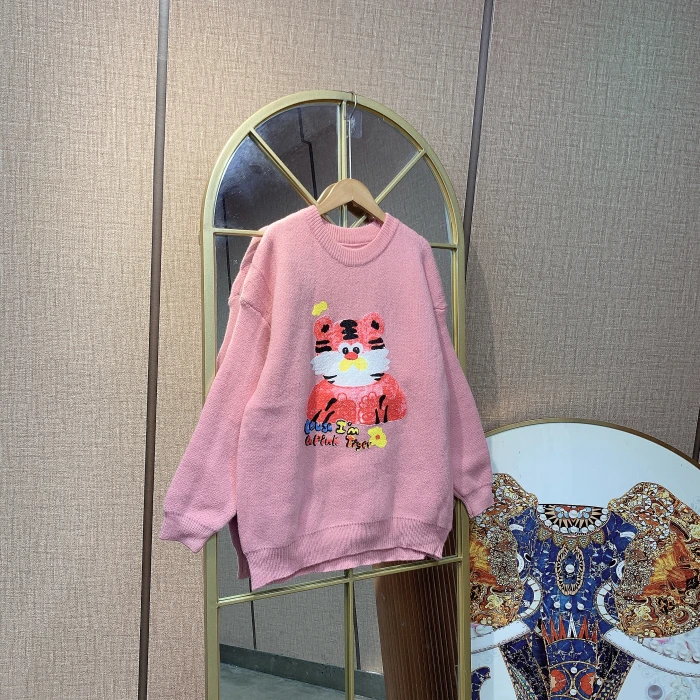 QQ140孕妇粉色毛衣100-150