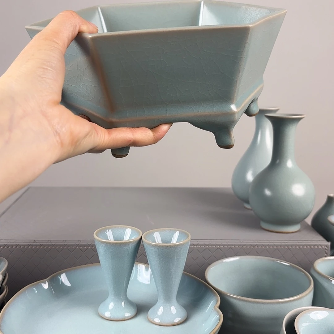 其他汝窑仿古釉六方洗新品福利价