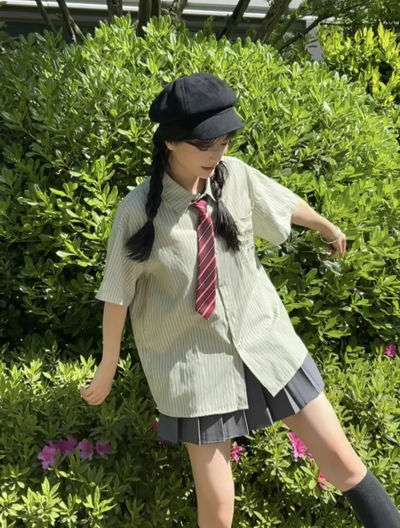 半身裙女春夏新款百褶裙配腰带显瘦百搭高腰裙子学院风灰色裙子