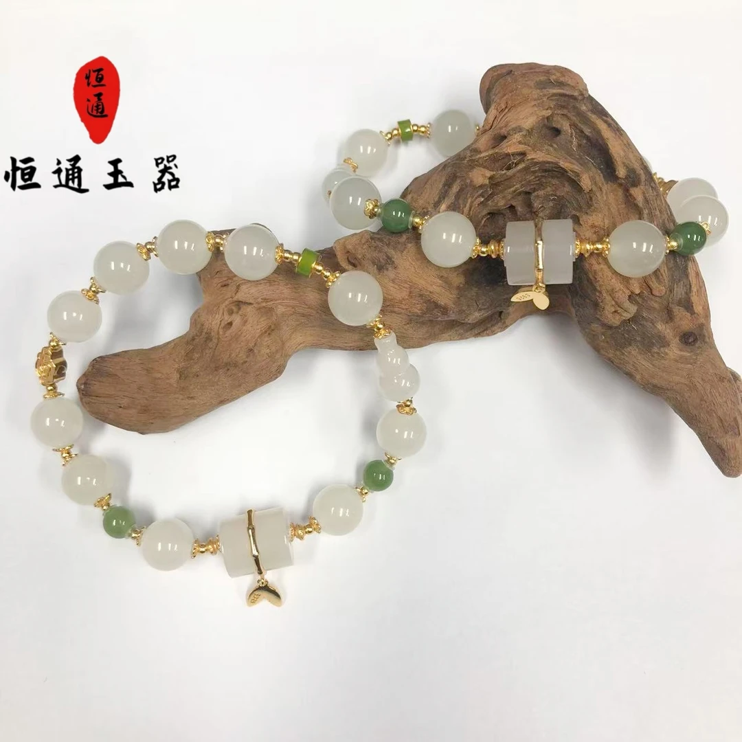 【恒通严选】和田玉羊脂手串多样性发一规格约9mm-y 1-980