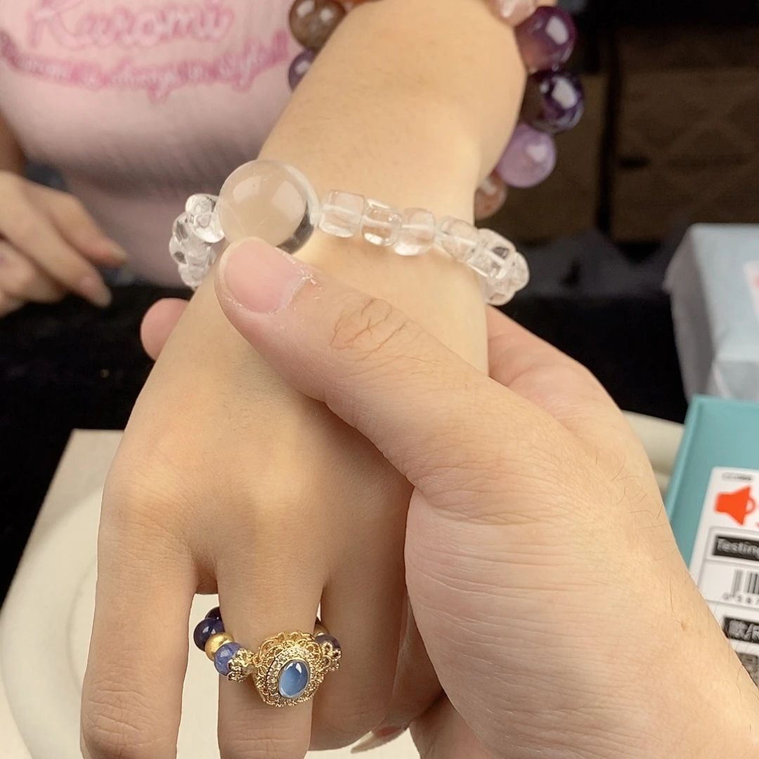 银S925镀金镶嵌手链水晶