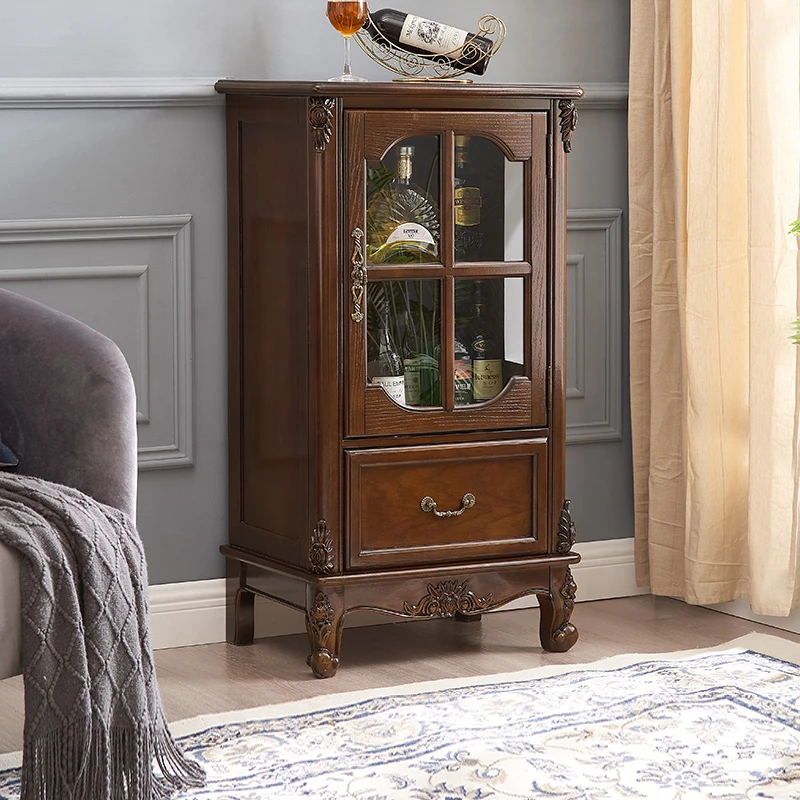 张厂长美式单门酒柜电视柜角柜餐厅全实木储物优质乡村小户型