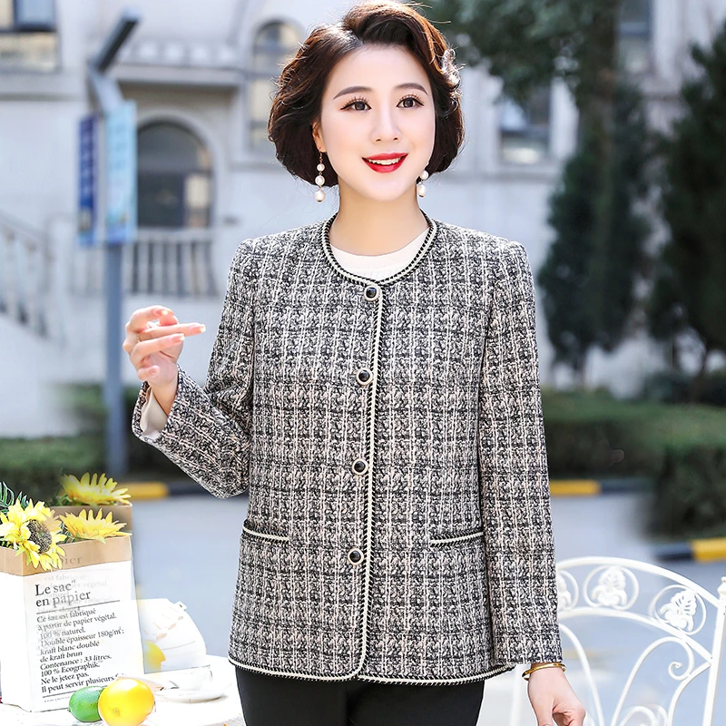 美学家短外套2024春秋新款大码高贵洋气奶奶胖妈妈百搭A3292