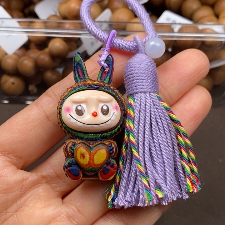 非洲紫檀（红花梨）无事牌彩虹木挂件