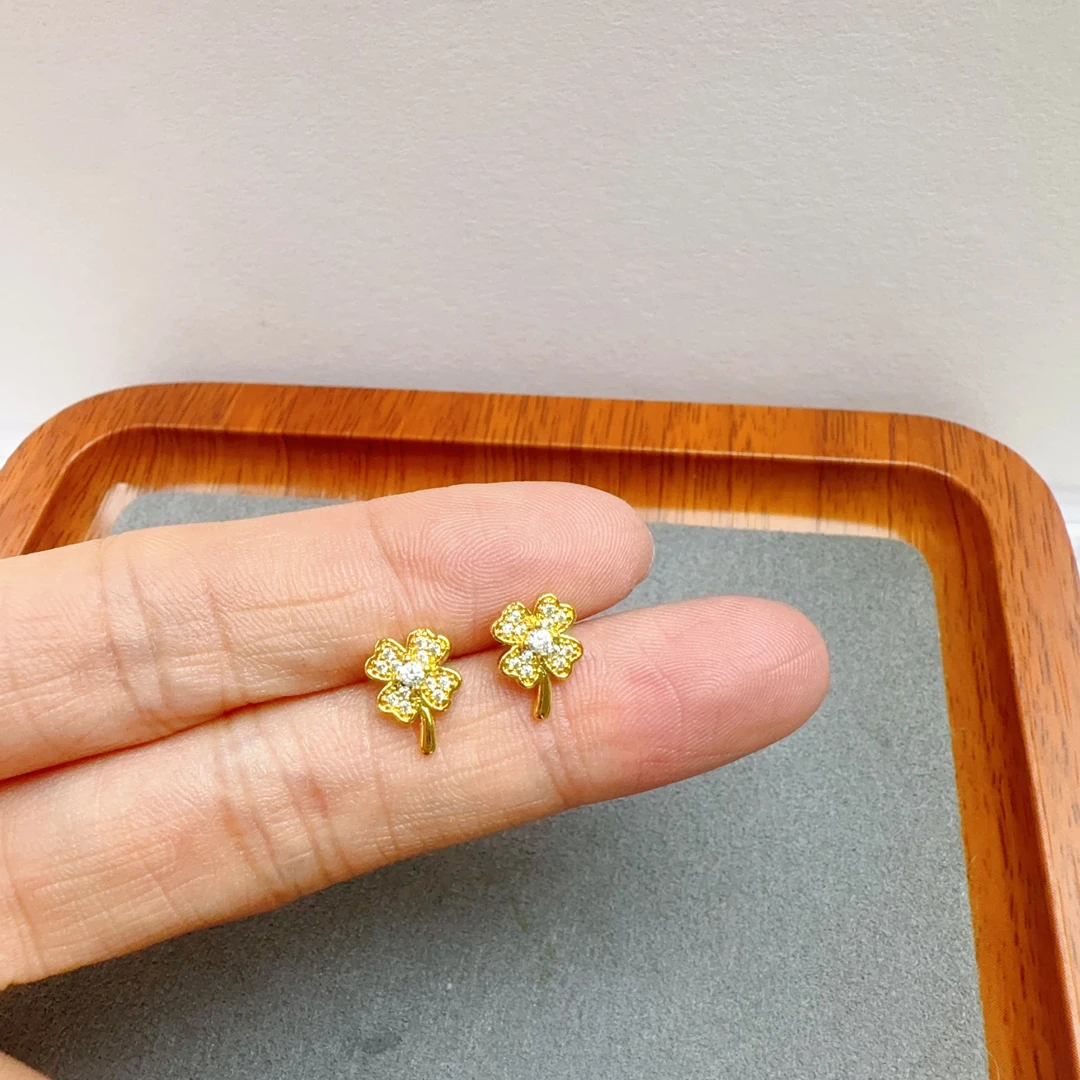 耳饰  【丁老头甄选】 幸运草耳钉10101