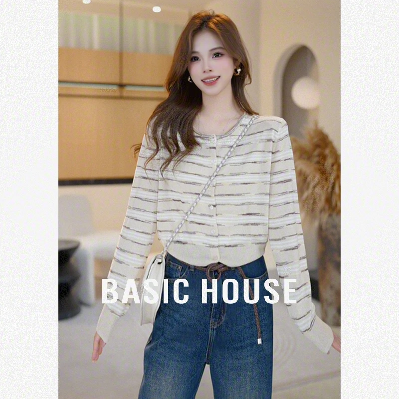 Basic House/百家好秋季新款韩系显瘦薄款毛针织衫B1195B5Y412
