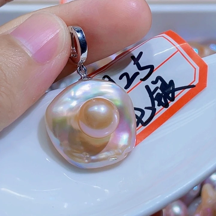 淡水珍珠银S925镶嵌颈饰